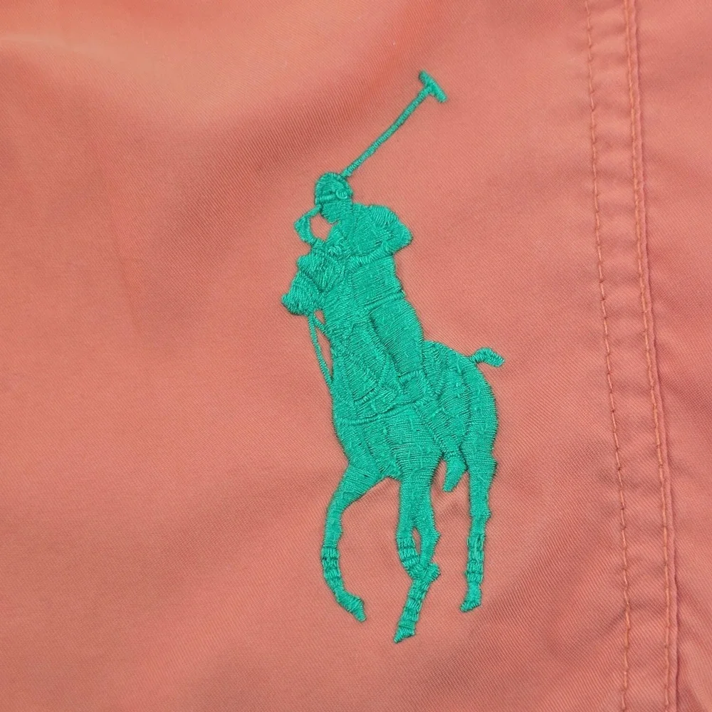 Polo Ralph Lauren Swim Trunks Boys L 14-16 Orange Big Pony Board Shorts